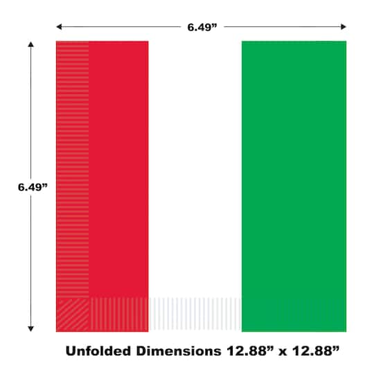 Beistle Red, White & Green Luncheon Napkins, 32ct.